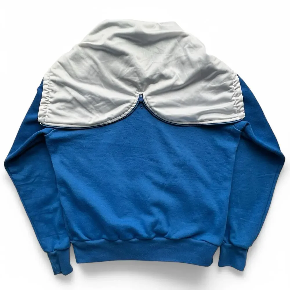 Rare Vintage 80s Nike Dunk Dome Spellout Logo Split Zip Hoodie Sweatshirt BTTYS - Picture 2 of 8